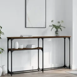 vidaXL Småbord>Avlastningsbord brun ek 145x22,5x75 cm konstruerat trä