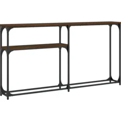 vidaXL Småbord>Avlastningsbord brun ek 145x22,5x75 cm konstruerat trä