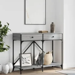 vidaXL Småbord>Avlastningsbord grå sonoma 100x39x78,5 cm konstruerat trä