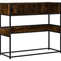 vidaXL Småbord>Avlastningsbord rökfärgad ek 90x35x80 cm konstruerat trä