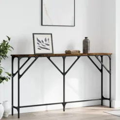 vidaXL Småbord>Avlastningsbord rökfärgad ek 140x23x75 cm konstruerat trä