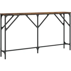 vidaXL Småbord>Avlastningsbord rökfärgad ek 140x23x75 cm konstruerat trä