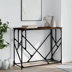 vidaXL Småbord>Avlastningsbord rökfärgad ek 100x40x80 cm konstruerat trä