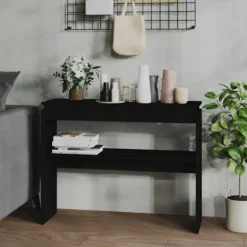 vidaXL Småbord>Avlastningsbord svart 102x30x80 cm konstruerat trä