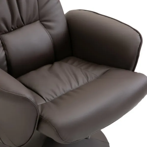 Northio Fåtöljer>Avslappningsstol Med Fotpall Förvaringsutrymme Massagestol Tv-Stol Fåtölj Ergonomisk Stol Med 10 Vibrationspunkter Konstläder Brun 76X81X105 Cm