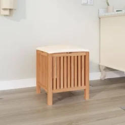 vidaXL Pallar>Badrumspall 40,5x40x52 cm massivt valnötsträ