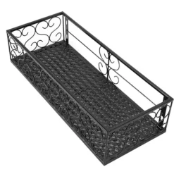 Hyllor>Balkong Blomsterställ Hängande blomkrukahängare Hängande smidesjärnstaket Inomhus fönsterbräda Suckulenthylla Lämplig för 2,5 cm räcken