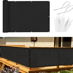 Balkongmöbler>Balkong insynsskydd vind- och UV-skydd, 90 x 300 cm, svart