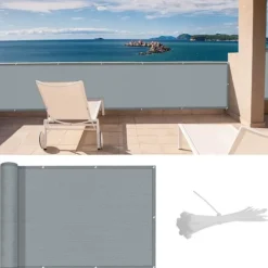 Balkongmöbler>Balkong Sekretess Sichtschutz (HDPE) 0,9 x 6m för Utomhusträdgård med Balkong, Grå