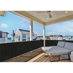 Balkongmöbler>Balkong Sekretess Sichtschutz Skydd Sekretess Skärm (HDPE) 0,9 x 6m för Utomhusträdgård med Balkong, Svart