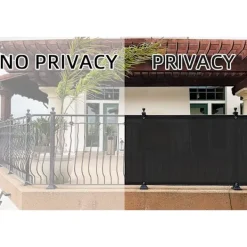 Balkongmöbler>Balkong Sekretess Sichtschutz Skydd Sekretess Skärm (HDPE) 0,9 x 6m för Utomhusträdgård med Balkong, Svart