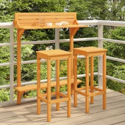 vidaXL Balkongmöbler>Balkongbar 3 delar massivt akaciaträ
