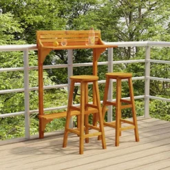 vidaXL Balkongmöbler>Balkongbar 3 delar massivt akaciaträ