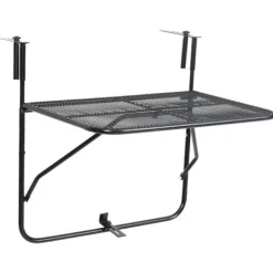 vidaXL Balkongmöbler>Balkongbord svart 60x40 cm stål
