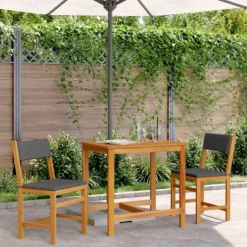 vidaXL Balkongmöbler>Balkonggrupp med dynor 3 delar massivt akaciaträ