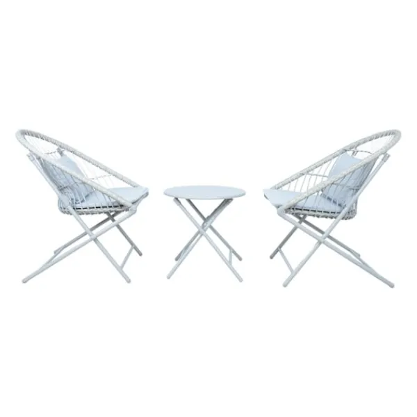 Home4You Balkongmöbler>Balkongset YOLANDA 2 stolar och bord, ljusgrå