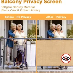 Balkongmöbler>Balkongskydd 90 x 600 cm Sekretesskydd 180 g/m² HDPE-tyg UV-skydd Vindskydd för trädgård Uteplats Utomhus med kabelband och snören, Sand