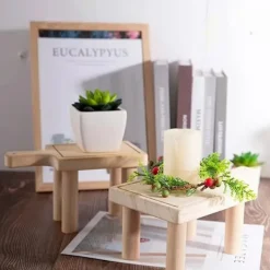 Balkongmöbler>Balkongväxtställningar i trä, blomställningshylla, blomkrukkepall, orkidéväxtprydnader S