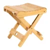 Pallar>Bambu hopfällbar pall Liten bärbar bänk duschpall Lämplig för badrum bastu Spa höjd 31,5 cm