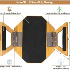 Småbord>Bambu soffbord för armstöd, Clip On bricka soffbord för soffor. Soffarm bricka