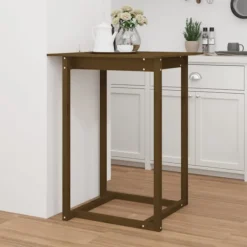 vidaXL Balkongmöbler>Barbord honungsbrun 80x80x110 cm massivt furuträ