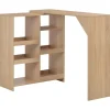 vidaXL Matbord>Barbord med flyttbar hylla ek 138x39x110 cm