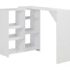 vidaXL Matbord>Barbord med flyttbar hylla vit 138x39x110 cm