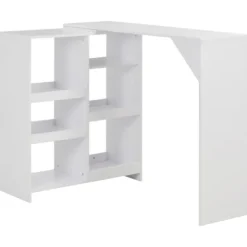 vidaXL Matbord>Barbord med flyttbar hylla vit 138x39x110 cm
