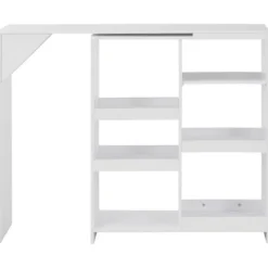 vidaXL Matbord>Barbord med flyttbar hylla vit 138x39x110 cm