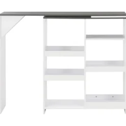 vidaXL Köksö>Barbord med flyttbar hylla vit 138x39x110 cm