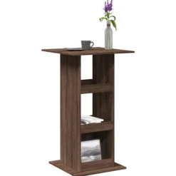 vidaXL Småbord>Barbord med förvaring brun ek 60x60x102 cm konstruerat trä