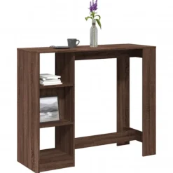 vidaXL Matbord>Barbord med hylla brun ek 124x46x103,5 cm konstruerat trä