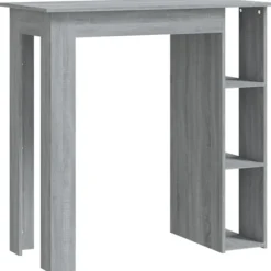 vidaXL Småbord>Barbord med hylla grå 102x50x103,5 cm konstruerat trä