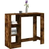 vidaXL Matbord>Barbord med hylla rökig ek 124x46x103,5 cm konstruerat trä