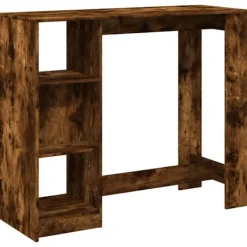 vidaXL Matbord>Barbord med hylla rökig ek 124x46x103,5 cm konstruerat trä