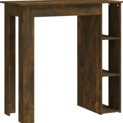 vidaXL Matbord>Barbord med hylla rökig ek 102x50x103,5 cm konstruerat trä