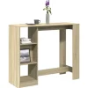 vidaXL Balkongmöbler>Barbord med hylla sonoma-ek 124x46x103,5 cm konstruerat trä