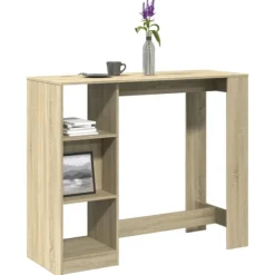 vidaXL Balkongmöbler>Barbord med hylla sonoma-ek 124x46x103,5 cm konstruerat trä