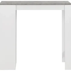 vidaXL Småbord>Barbord med hylla vit 110x50x103 cm