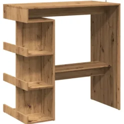 vidaXL Matbord>Barbord med hyllor artisan ek 100x48x101,5 cm