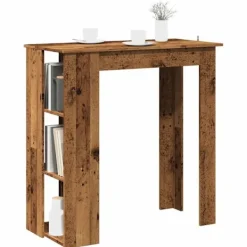 vidaXL Matbord>Barbord med hyllor åldrat trä 102x50x103,5 cm konstruerat trä