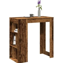 vidaXL Matbord>Barbord med ställ åldrat trä 102x50x103,5 cm konstruerat trä