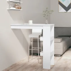 vidaXL Balkongmöbler>Barbord väggmonterat vit 102x45x103,5 cm konstruerat trä