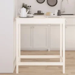 vidaXL Köksö>Barbord vit 100x50x110 cm massiv furu