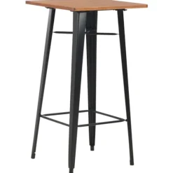 vidaXL Småbord>Barbord 60x60x108 cm massiv furu stål svart