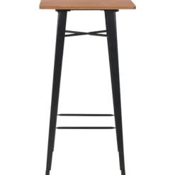 vidaXL Småbord>Barbord 60x60x108 cm massiv furu stål svart