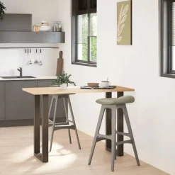 vidaXL Matbord>Barbordsben U-formade 2 st naturstål 40x(90-91) cm stål