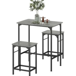 Northio Matgrupper>Barbordsset Barbord med barstolsset Matbord med 2 stolar med halkfri fotdyna Grå