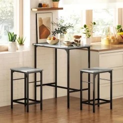 Northio Matgrupper>Barbordsset Barbord med barstolsset Matbord med 2 stolar med halkfri fotdyna Grå