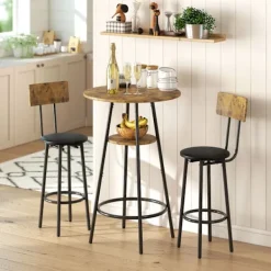 Northio Matgrupper>Barbordsset, 3-delat, konstläder, brunt